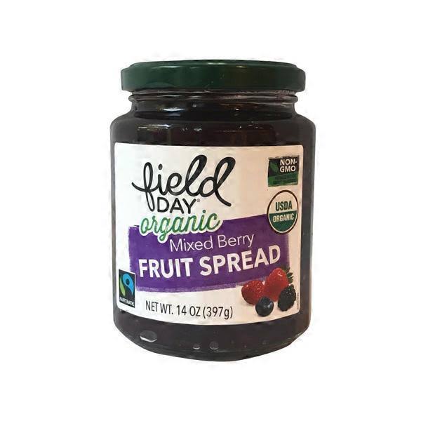 Field Day Fruit Spread, Mixed Berry, Organic - 14 oz