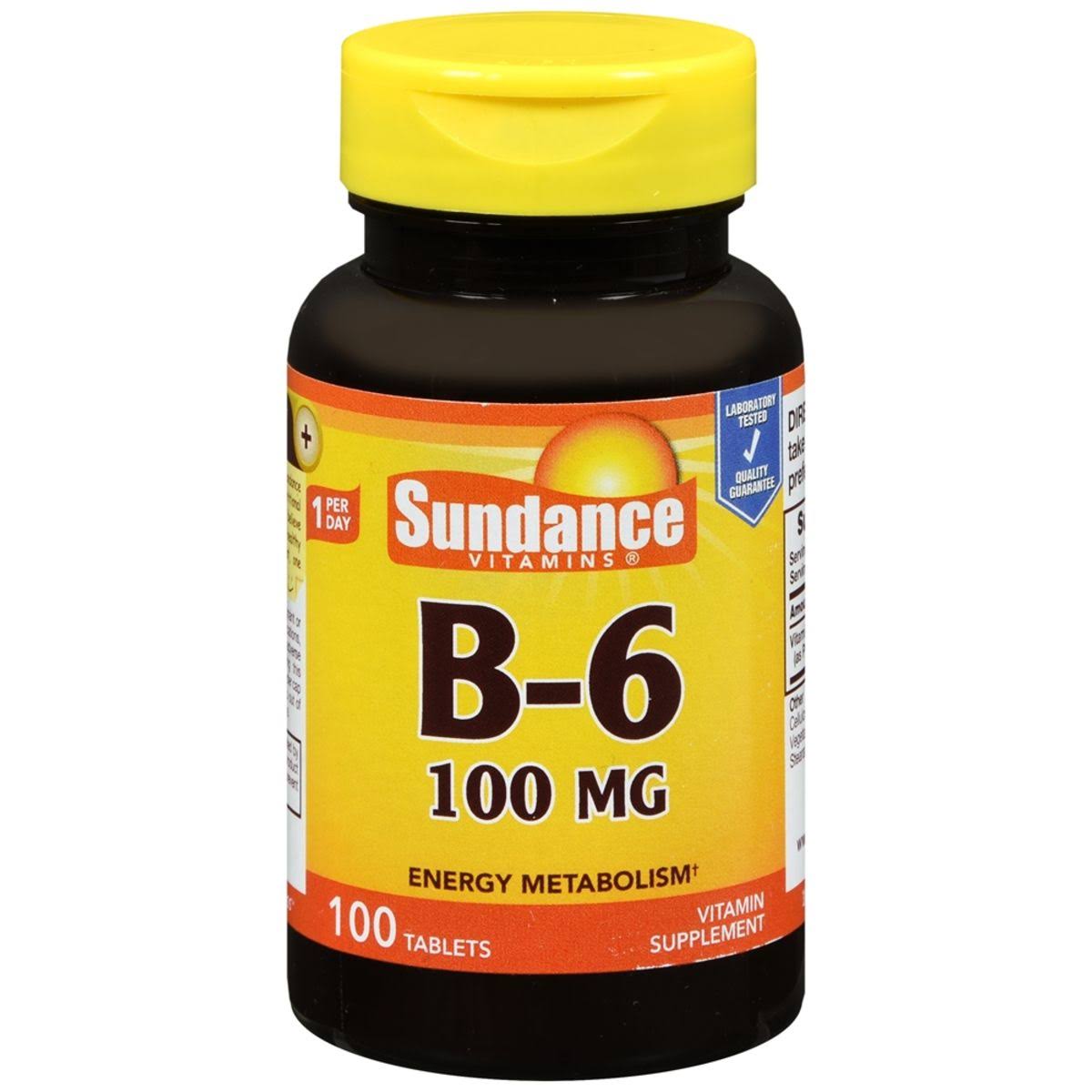 Sundance Vitamins B6 Energy Metabolism Vitamin Supplement - 100 Tablets