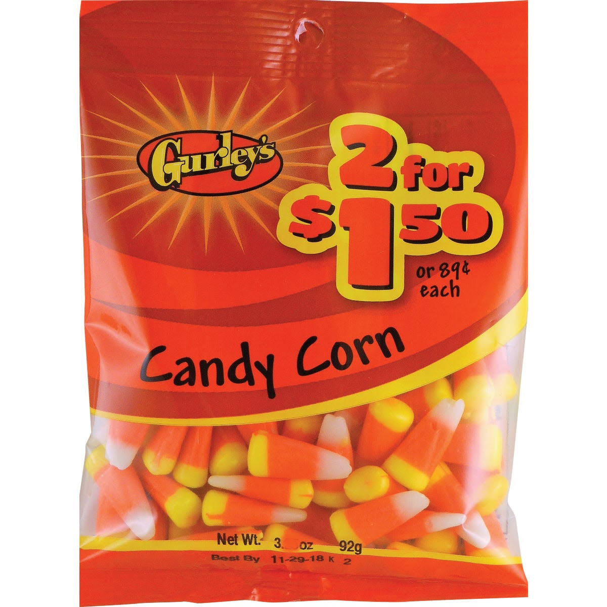 Gurley's 19051 2 for Candy Corn (3.25 Ounce, 12 per CASE)