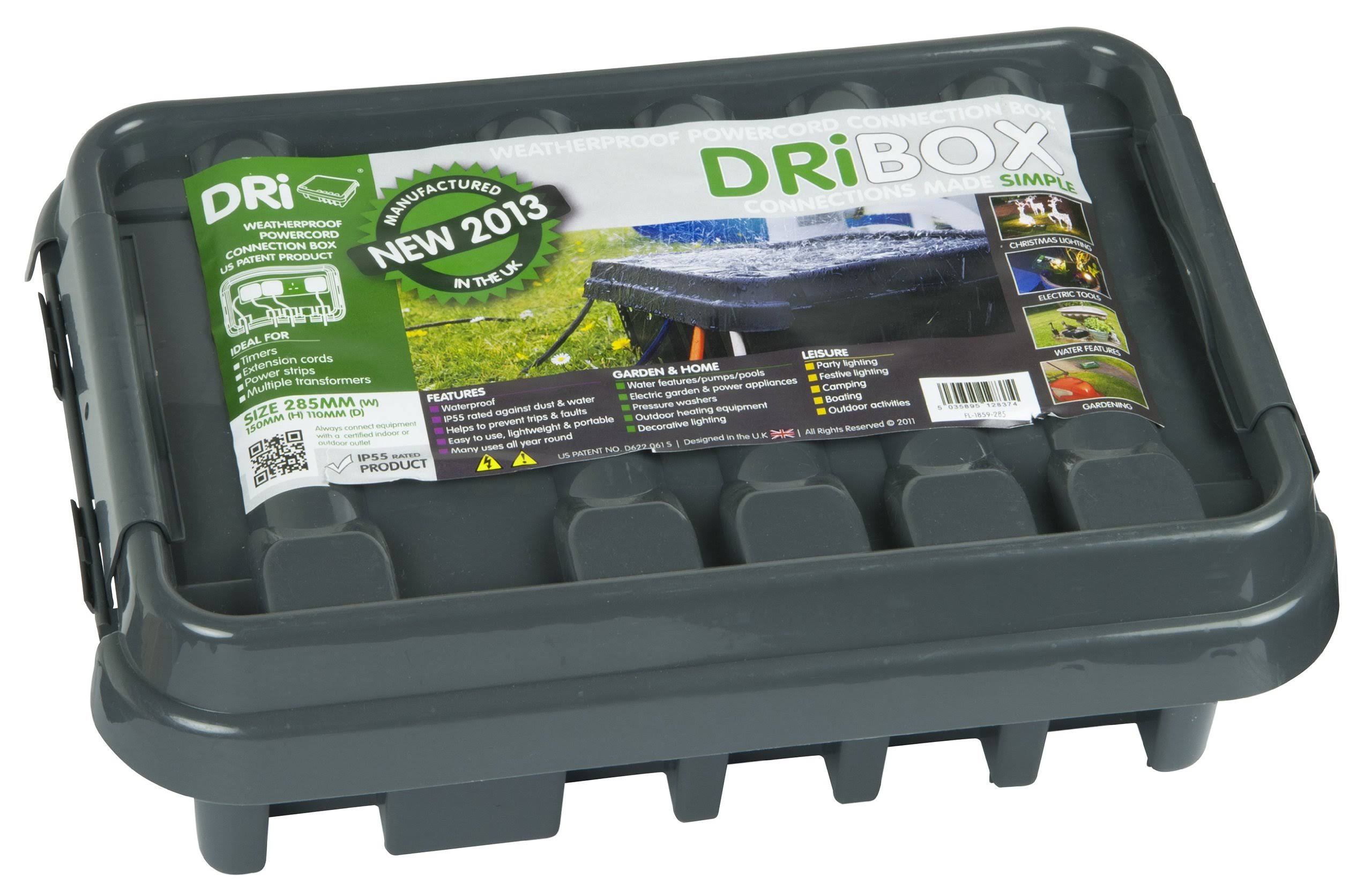 Dri-Box FL-1859-285 IP55 Weatherproof Box, Black, Medium