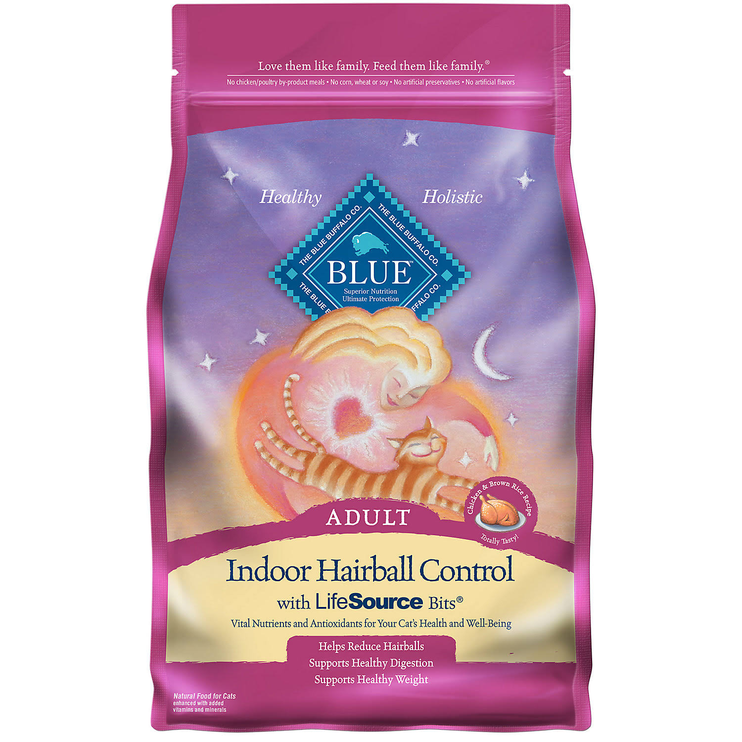 Blue Buffalo Indoor Health Chicken and Brown Rice Adult Cat Food - 3lb