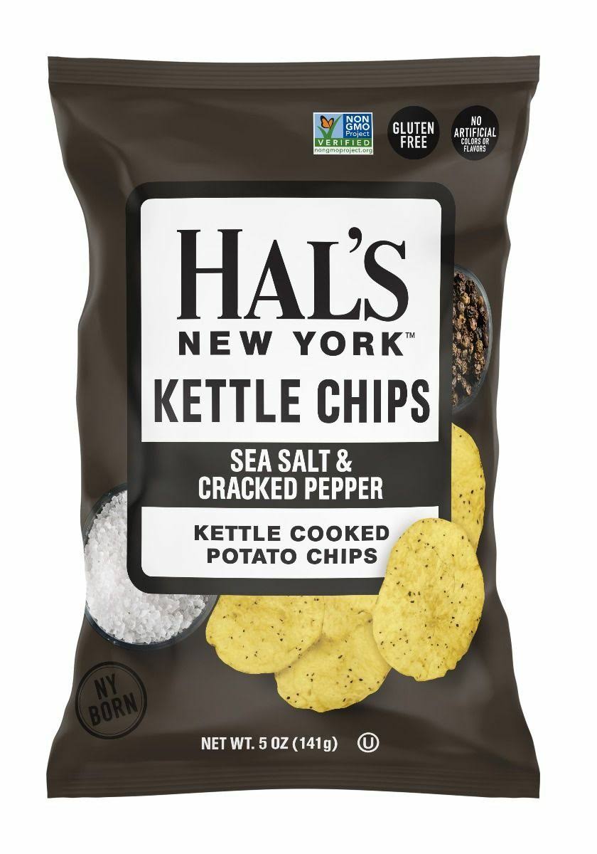 Hal's Sea Salt & Cracked Pepper New York Kettle Cooked Gluten Free Potato Chips - 5 oz