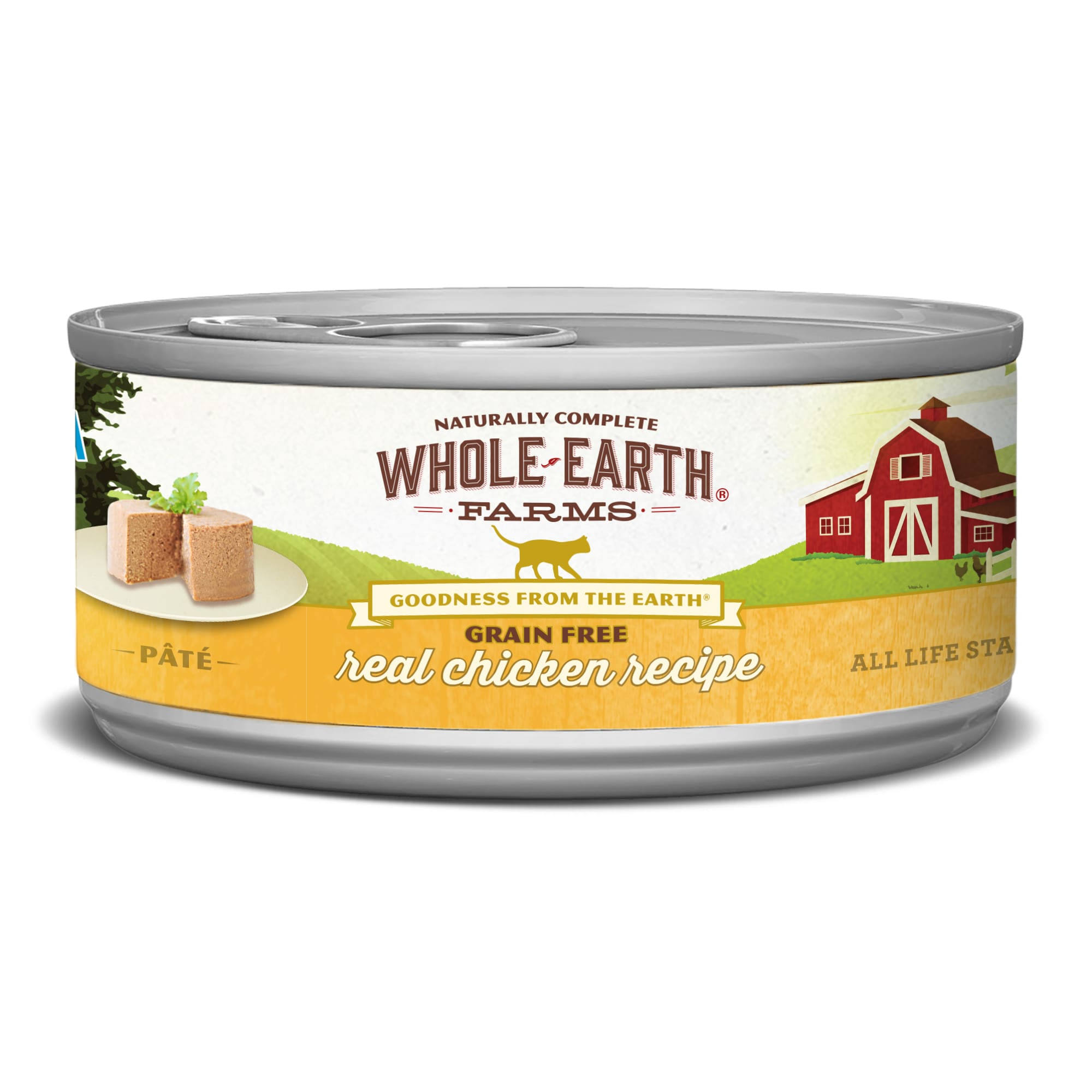 Whole Earth Farms Grain-Free Real Chicken Pate Recipe Canned Cat Food, 2.75-oz