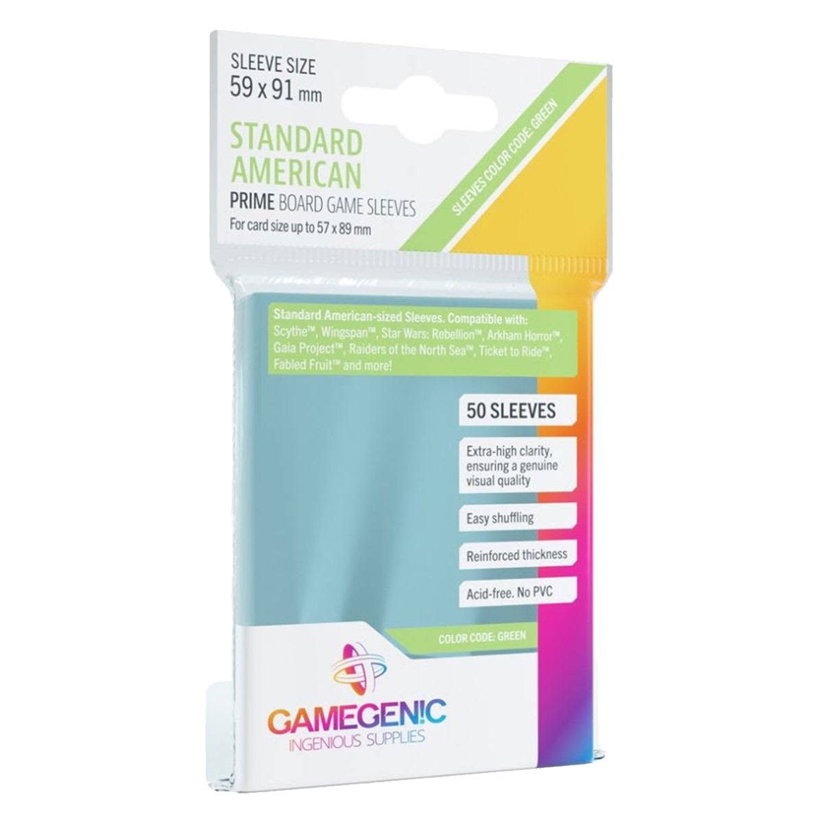 Gamegenic Prime Standard American Sized 59 x 91 mm - 50 Sleeves
