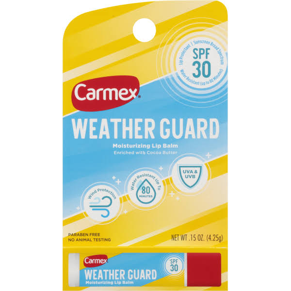 Carmex Lip Balm, Moisturizing, Weather Guard, SPF 30 - 0.15 oz