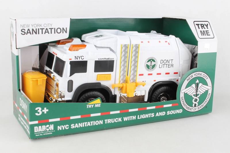 Nyc Sanitation Garbage Truck Toy Vehicle - with Lights & Sound