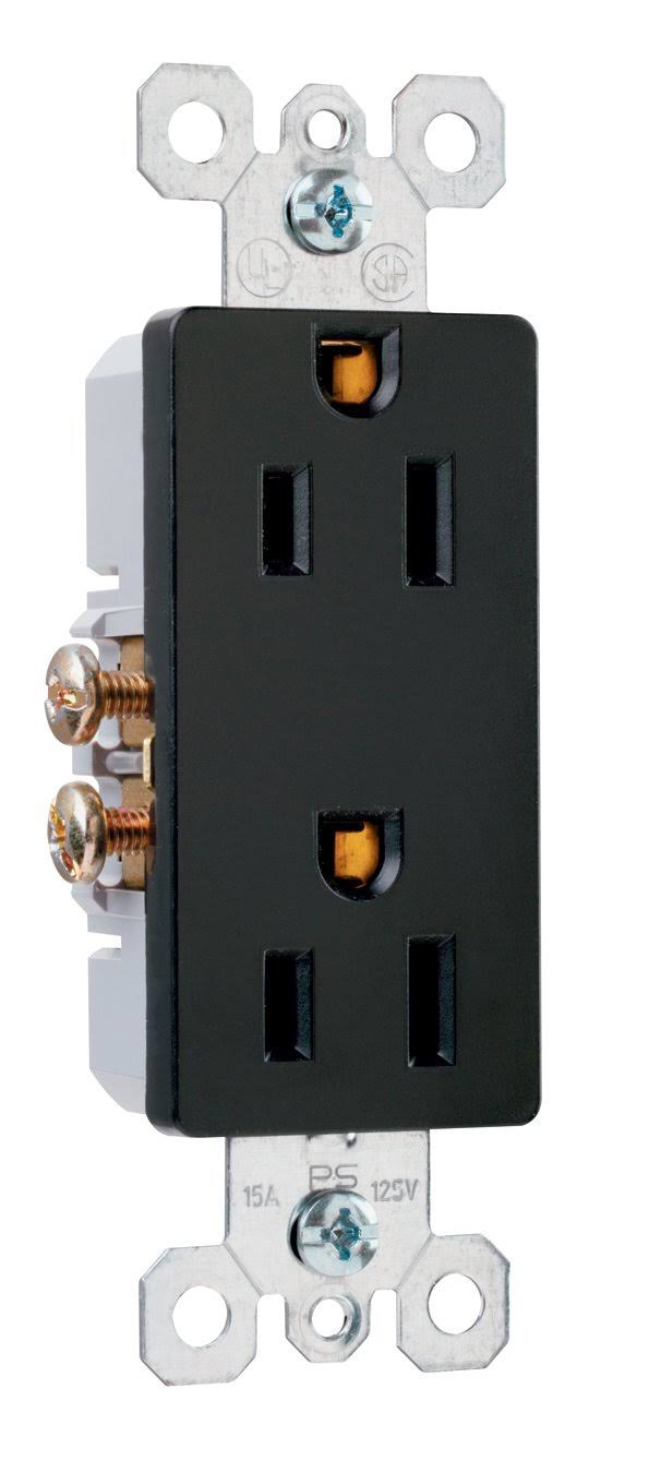 Pass and Seymour Decorator Outlet - 15 amp, Black