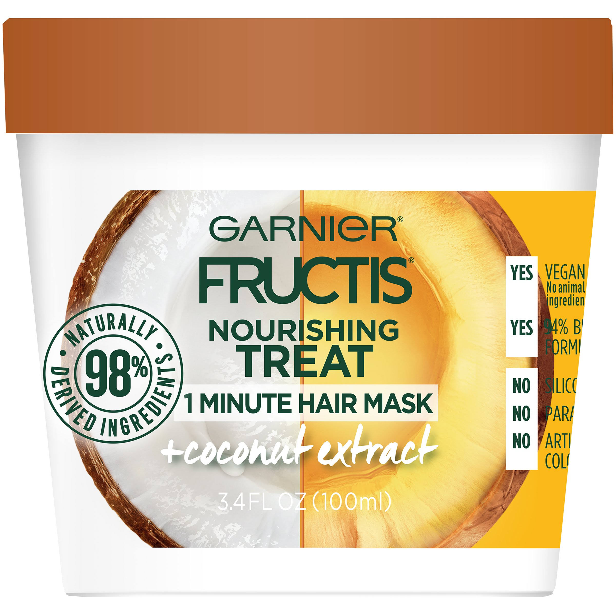 Garnier Fructis Nourishing Treat 1 Minute Hair Mask - Coconut Extract, 3.4oz