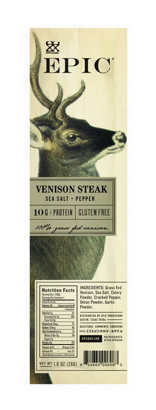 Epic Sea Salt + Pepper Venison Steak Strips 20 Count / 0.8 oz