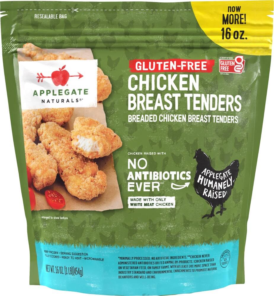 Applegate Naturals Chicken Breast Tenders, Gluten-Free, Breaded - 16 oz