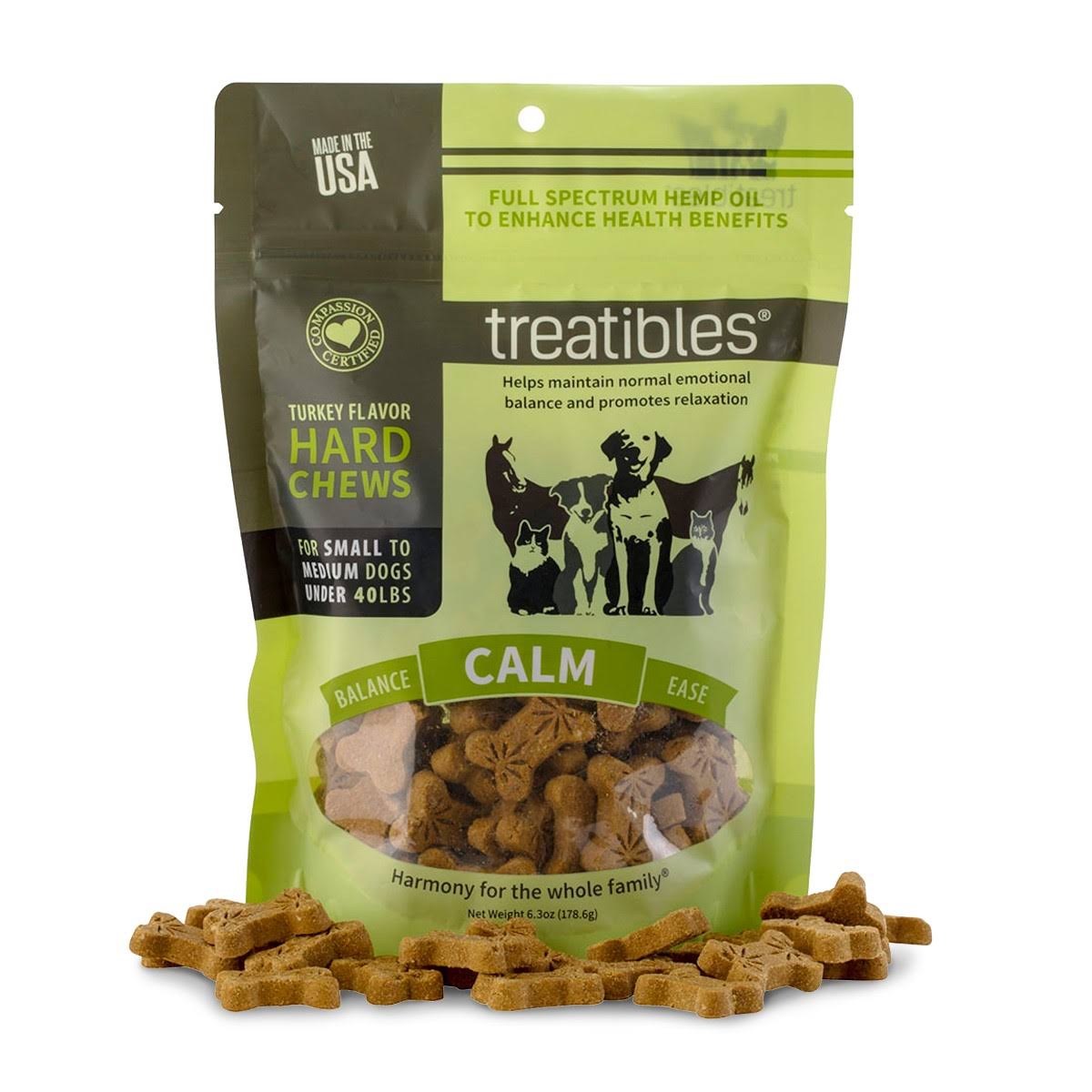 75 Ct Treatibles Small-Medium Dog Grain-Free Hemp Hard Chews