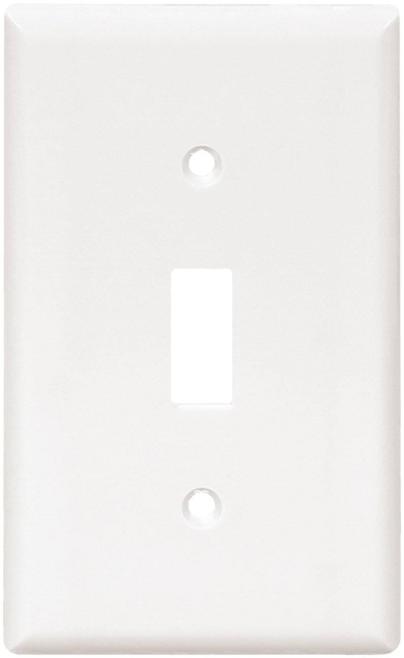 Cooper Wiring Devices 2134W-SP-L Thermoset 1-Gang Standard Size Toggle Wall Plate - White