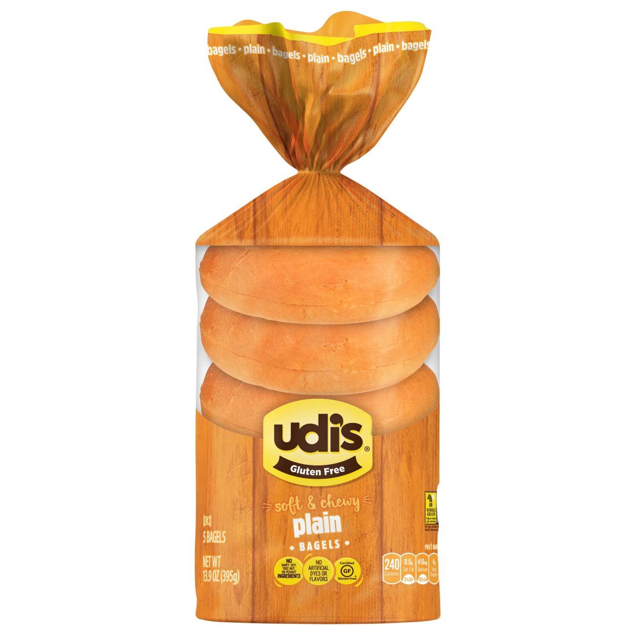 Udi's Gluten Free Soft & Chewy Plain Bagels - 5 Pack
