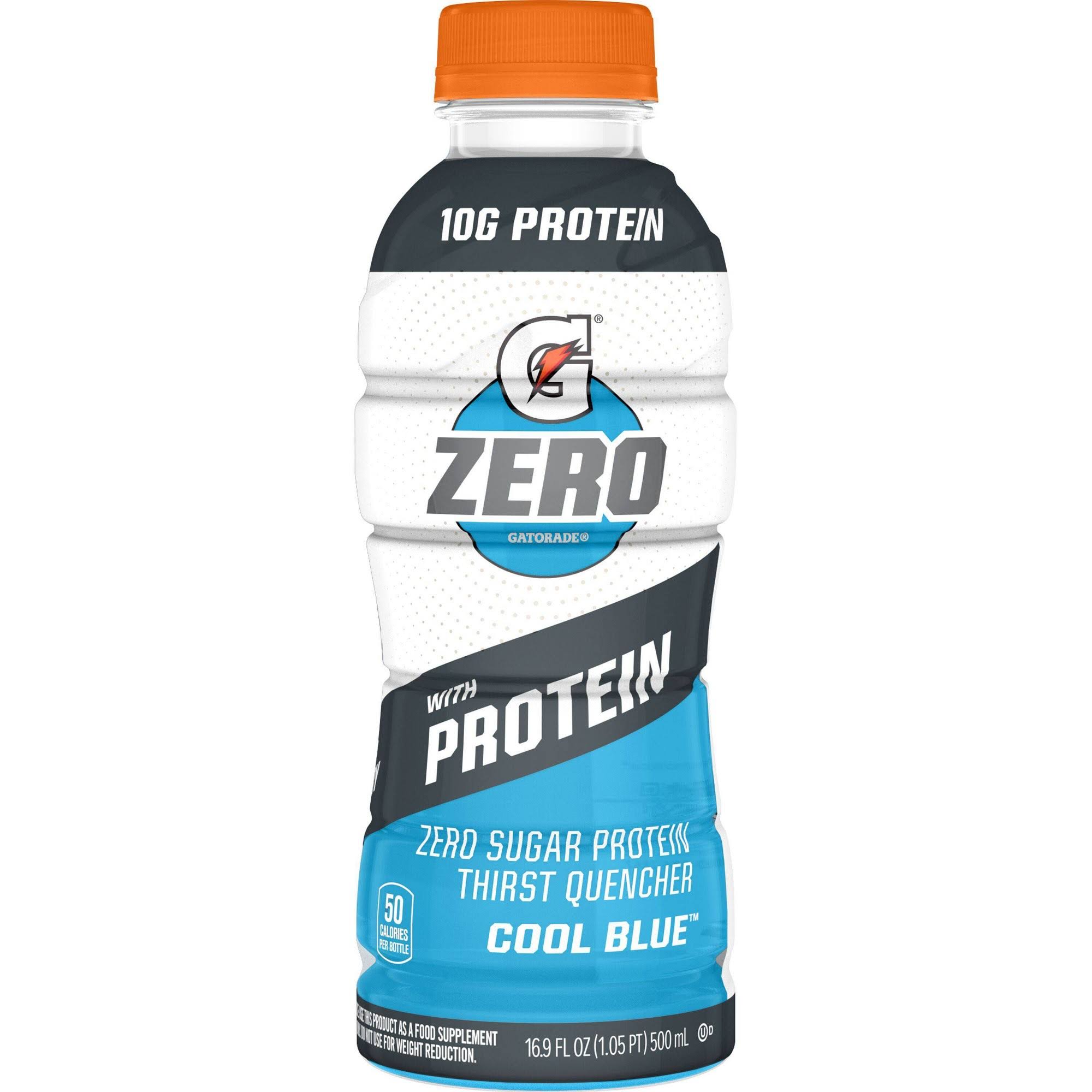 Gatorade Zero Thirst Quencher, Zero Sugar, Cool Blue, with Protein - 16.9 fl oz