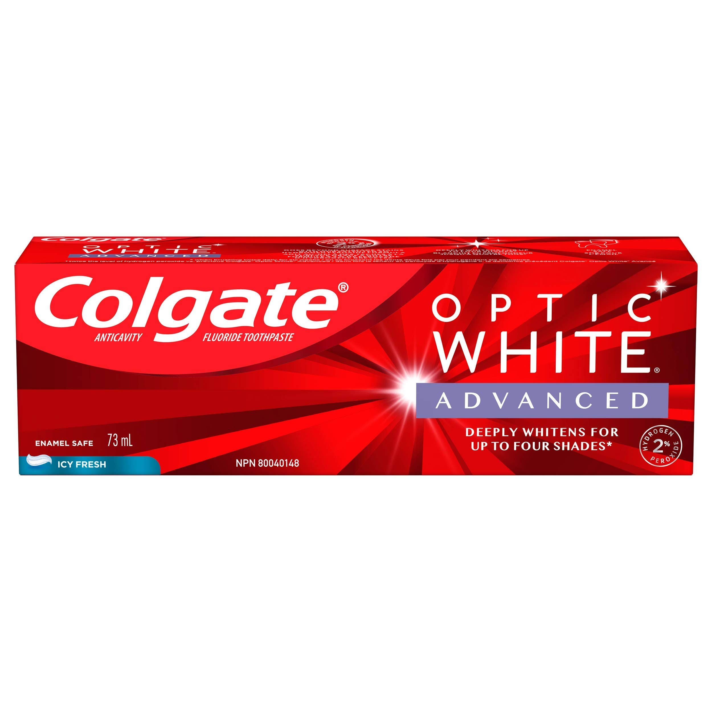 Colgate Optic Advanced ning Toothpaste - Icy Fresh in White Size 73ml