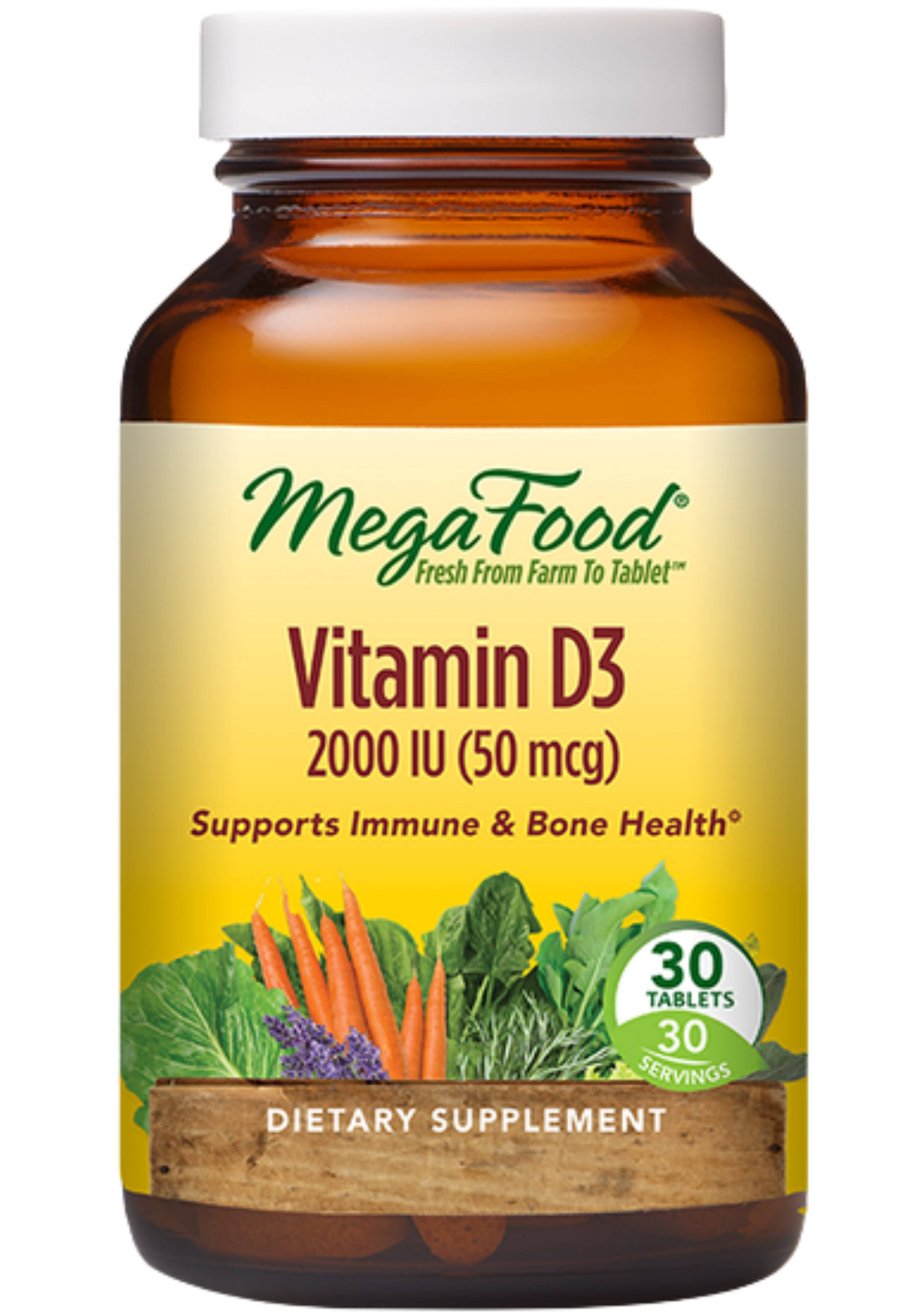 Megafood Vitamin D-3 2000 IU Dietary Supplement - 90 Tablets