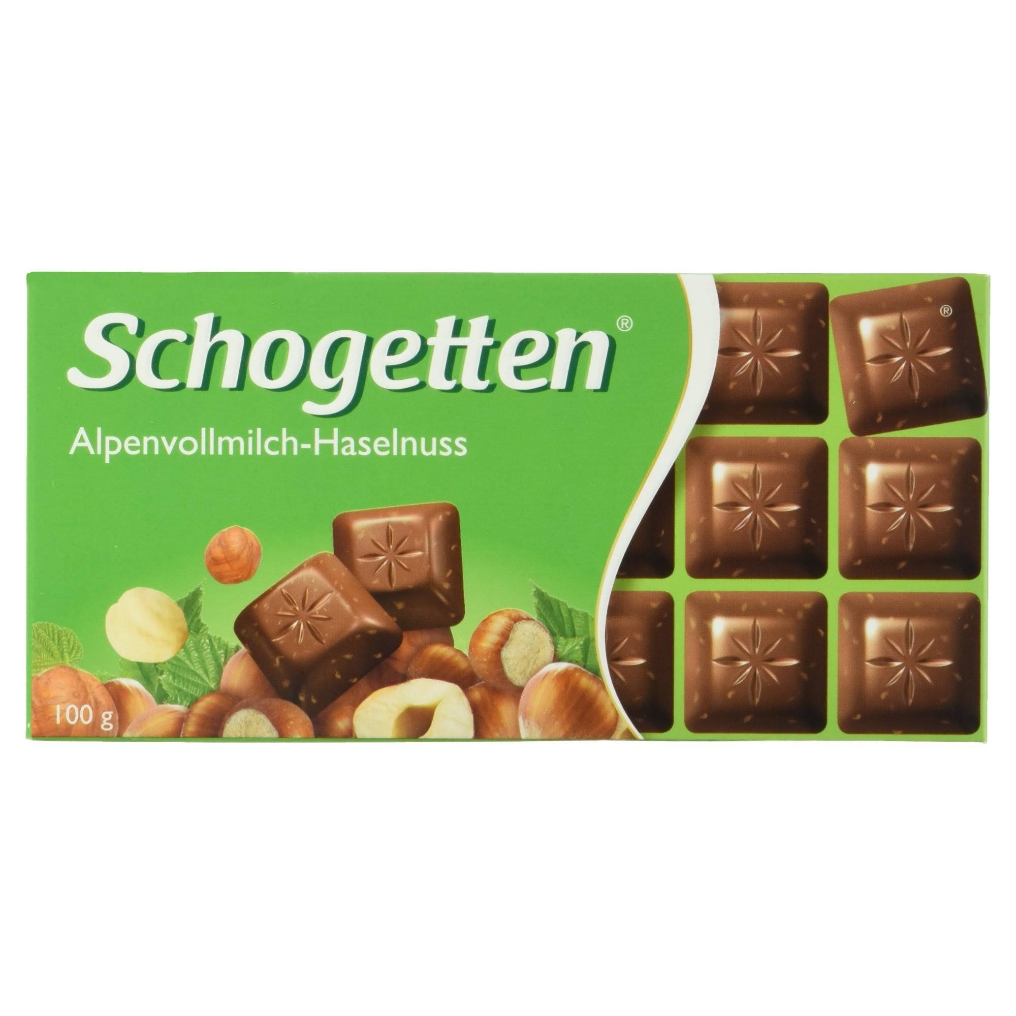 Schogetten Alpine Milk Hazelnut Chocolate Bar 100g (15-Pack)