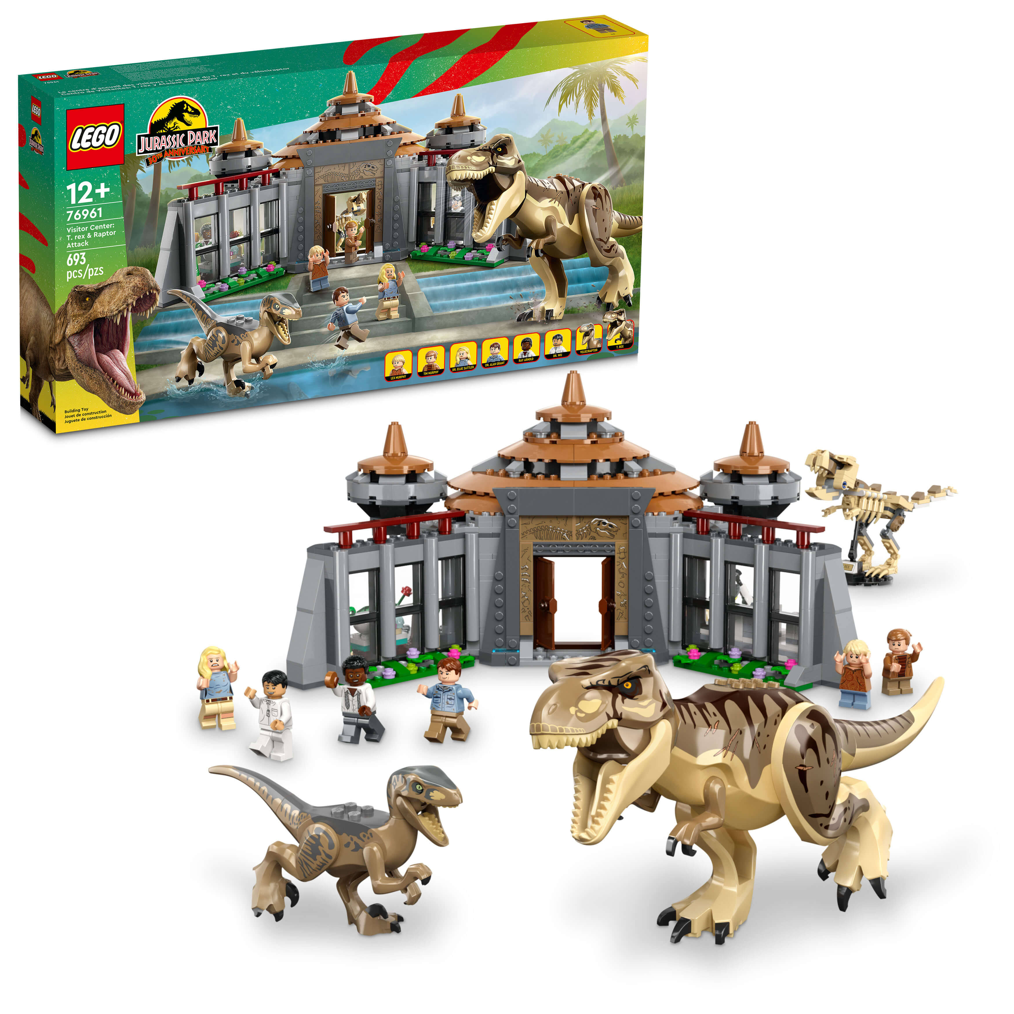 LEGO Jurassic Park 76961 Visitor Centre T Rex Raptor Attack Jurassic World S
