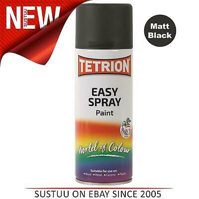 Tetrion Easy Spray All Purpose Paint Wood Metal Ceramic Plastic Matt Black 400ml