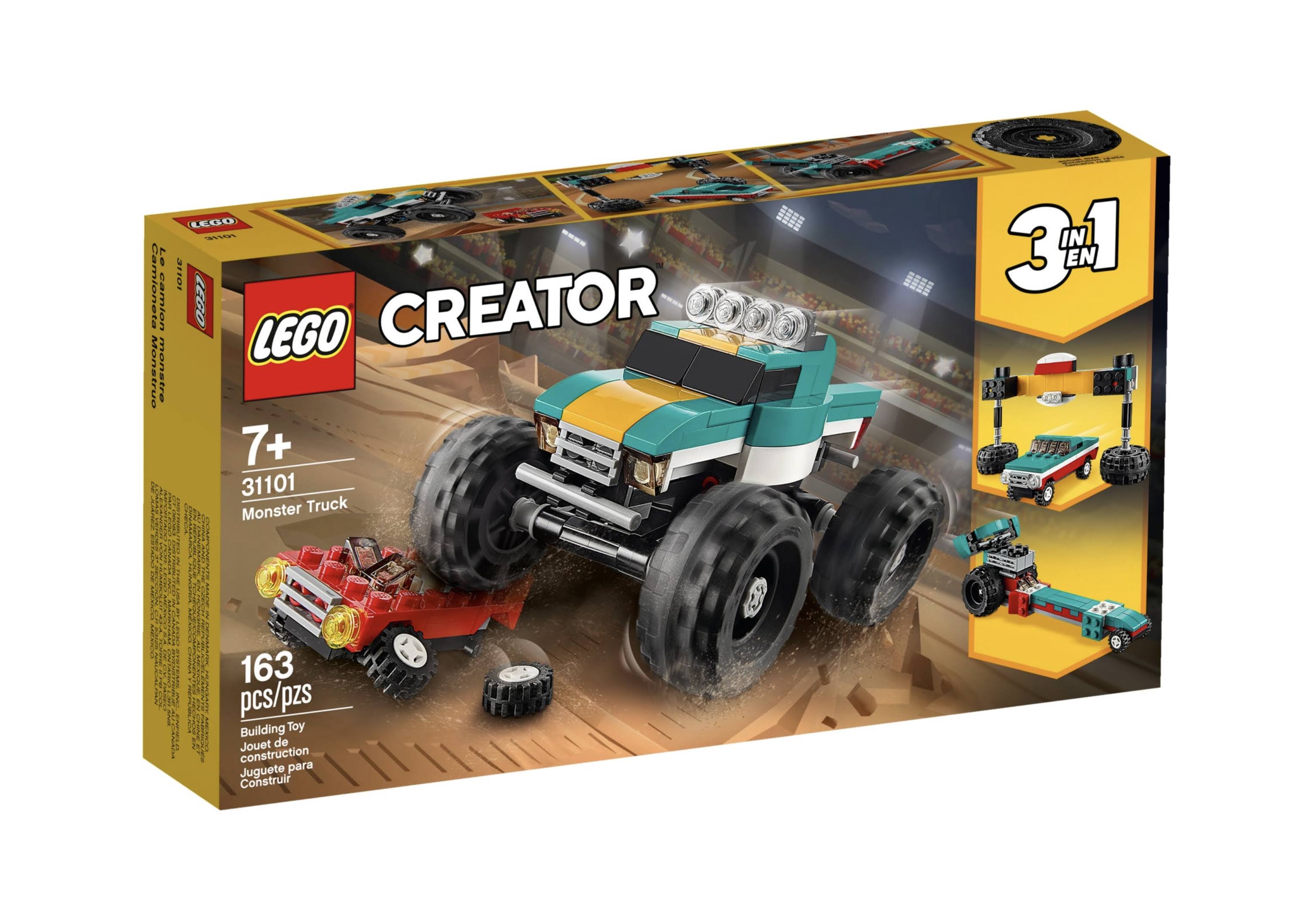 LEGO Creator 3in1 Monster Truck Toy 31101 Cool Building Kit For Kids