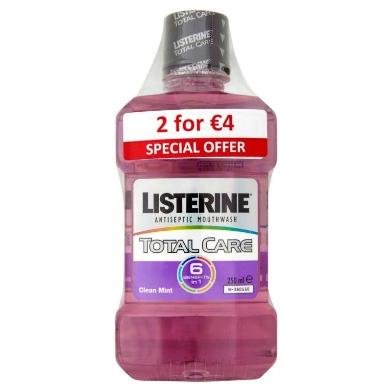 Listerine Antiseptic Mouthwash - Total Care, Clean Mint, 2x250ml