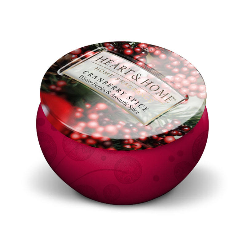 Heart & Home Candle in Tin Cranberry Spice 125g