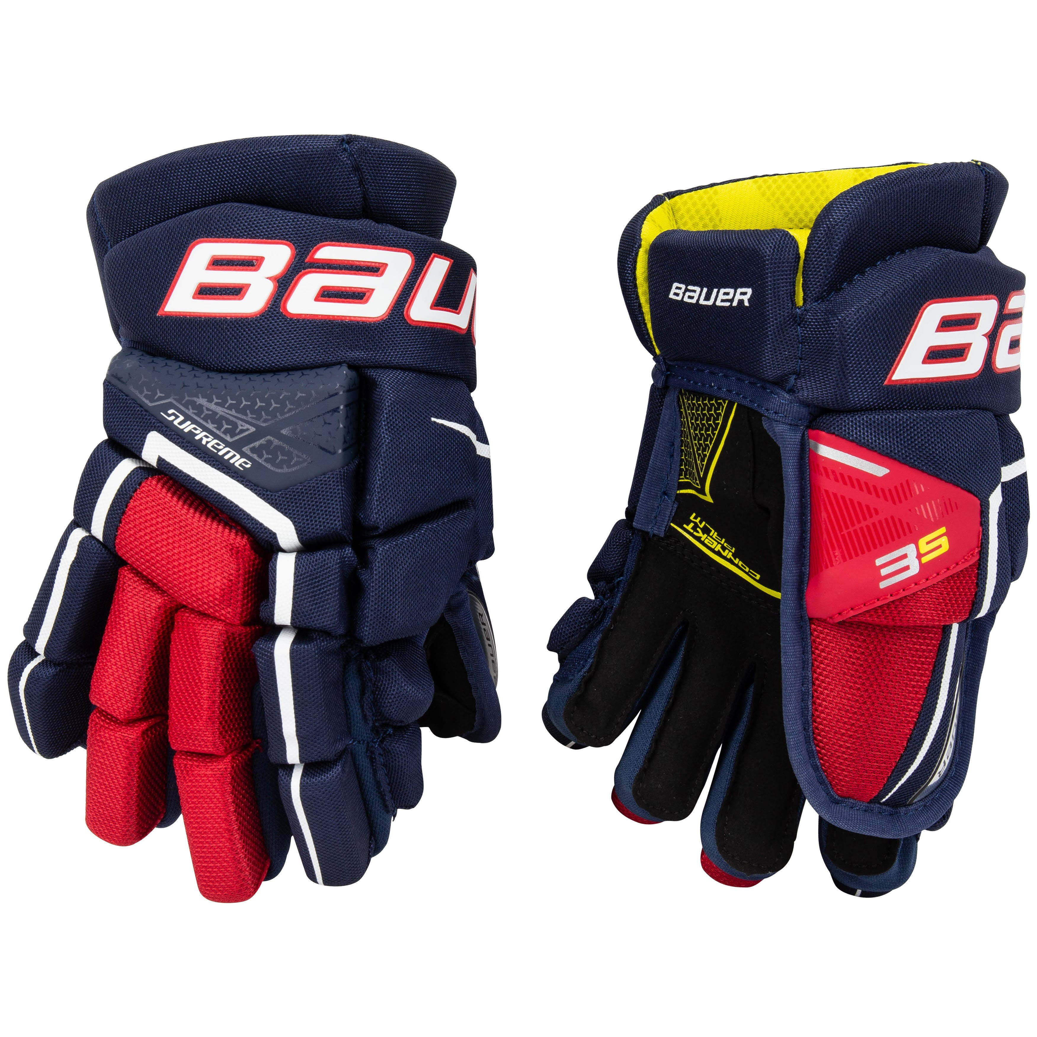 Bauer Supreme 3S Hockey Gloves - Junior - Navy/Red/White - 10.0"