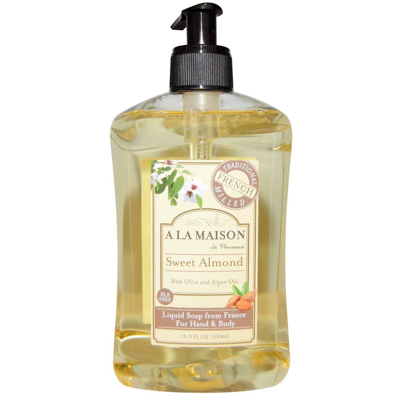 A La Maison De Provence, Liquid Soap for Hand & Body, Sweet Almond, 16.9 fl oz (500 ml)