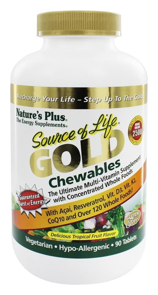 Nature's Plus Source of Life Gold Chewables, Tropical Fruit, 90
