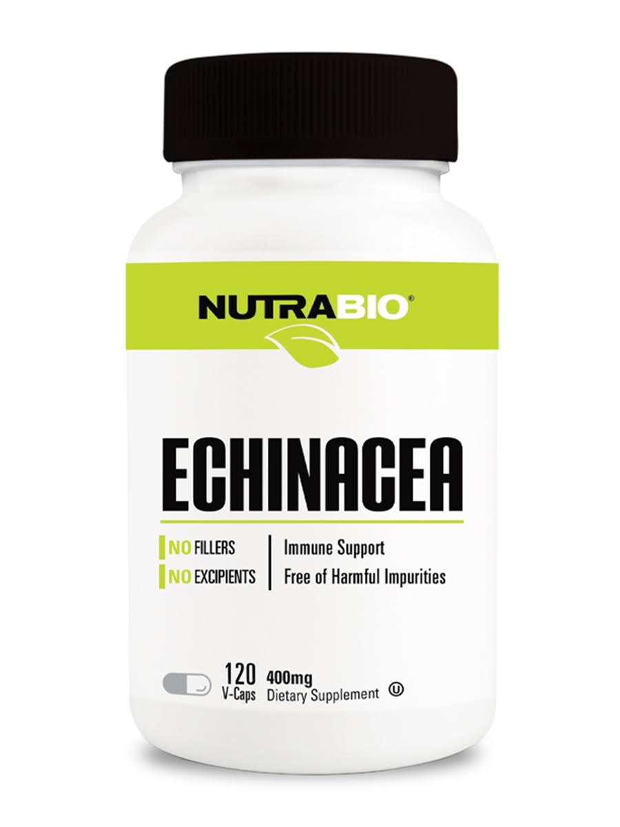 NutraBio Echinacea | Immune System Support | 120 Vegetable Capsules
