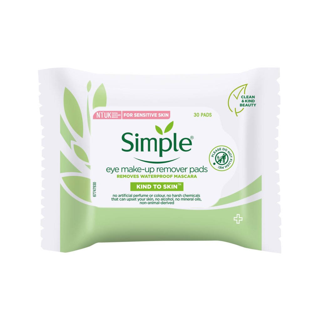 Simple Eye Make Up Remover Pads - 30pcs