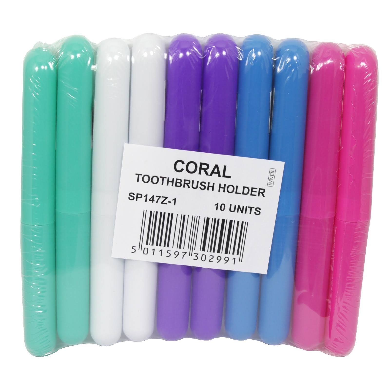 Concord Extra Coral Toothbrush Holders Blue, Pink, Purple, Green, White X10 (Pack of 10)