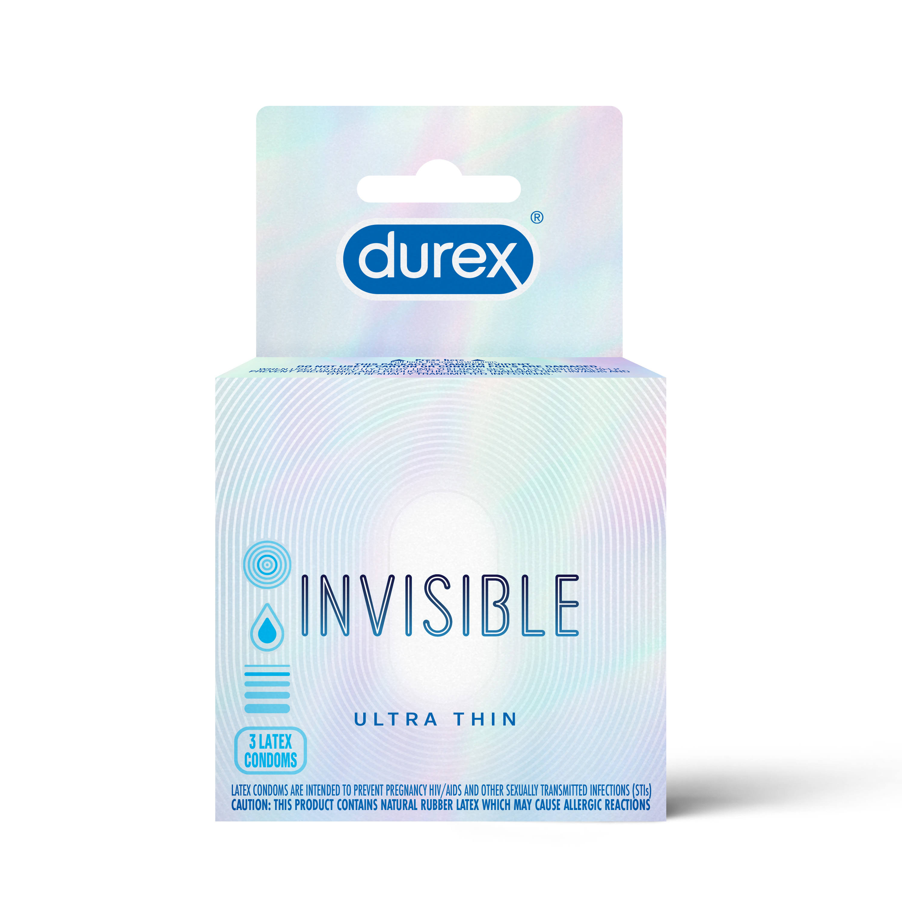 Durex Invisible Ultra Thin, Ultra Sensitive, Condoms, 3 Ea