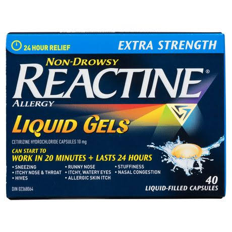 Reactine Liquid Gels Allergy Medicine - Extra Strength, 10mg, 40 Capsules