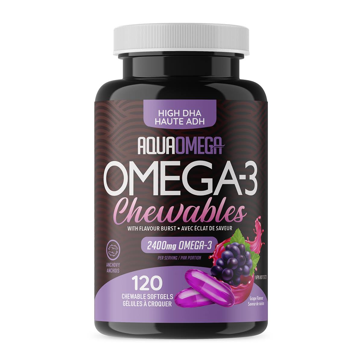 AquaOmega High DHA Chewables Grape