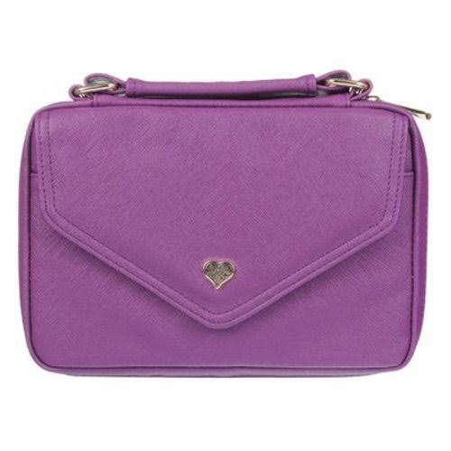 Bible Cover Medium: Purple with Heart Badge, Faux Leather