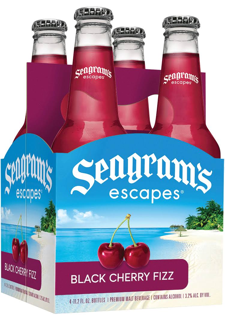 Seagram's Escapes Malt Beverage, Black Cherry Fizz - 4 pack, 11.2 fl oz bottles