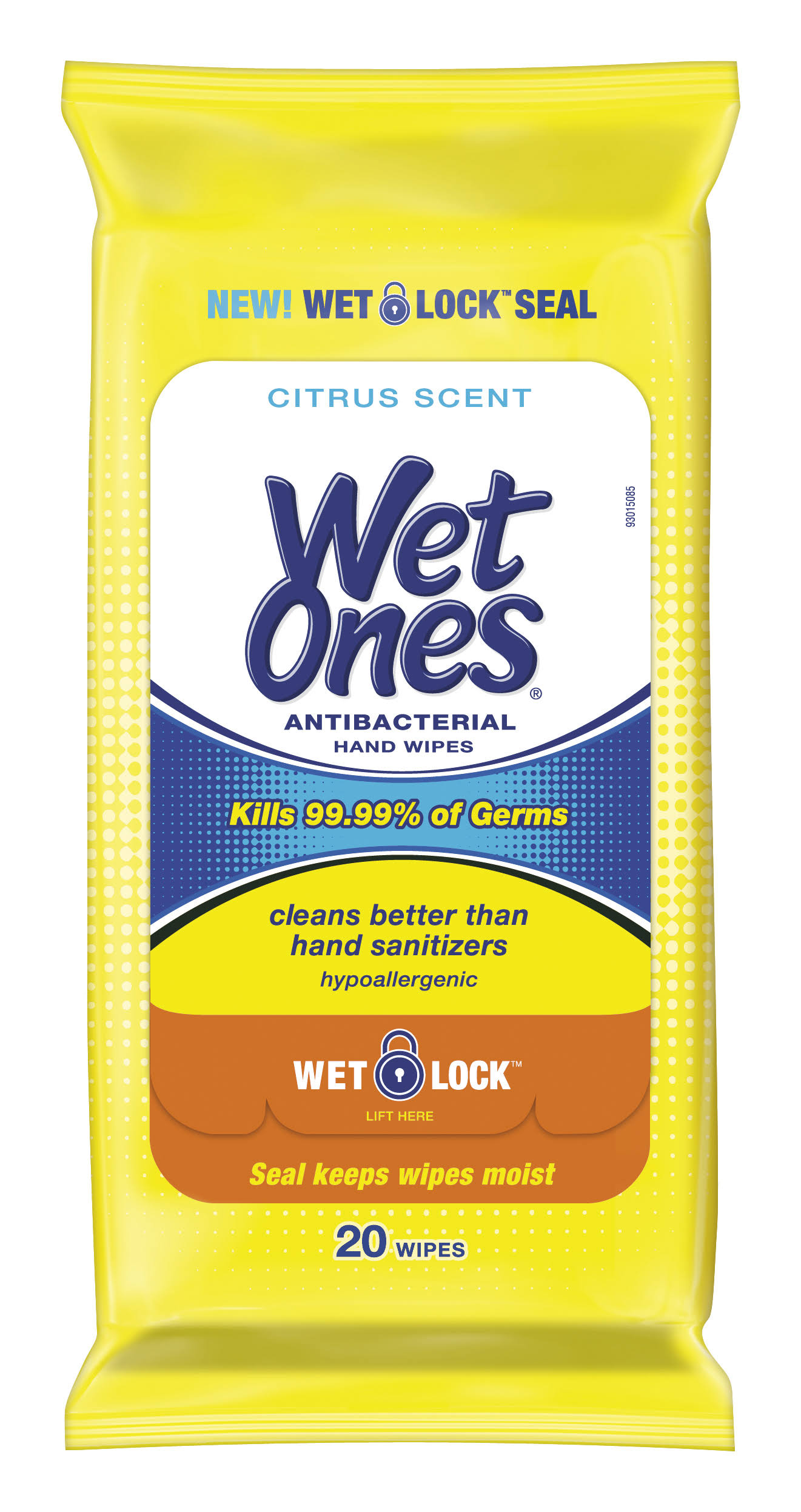 Wet Ones Antibacterial Hand Wipes - Citrus, 20 Pack