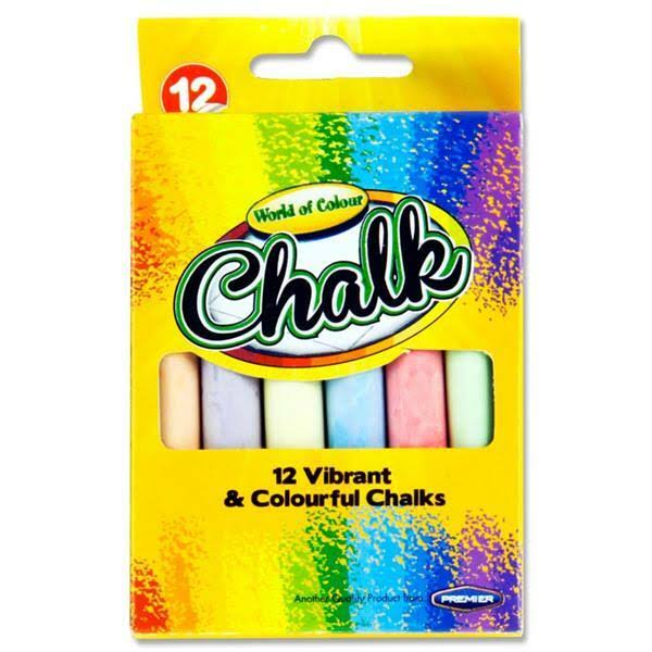 Box of 12 Coloured Chalk by World of Colour