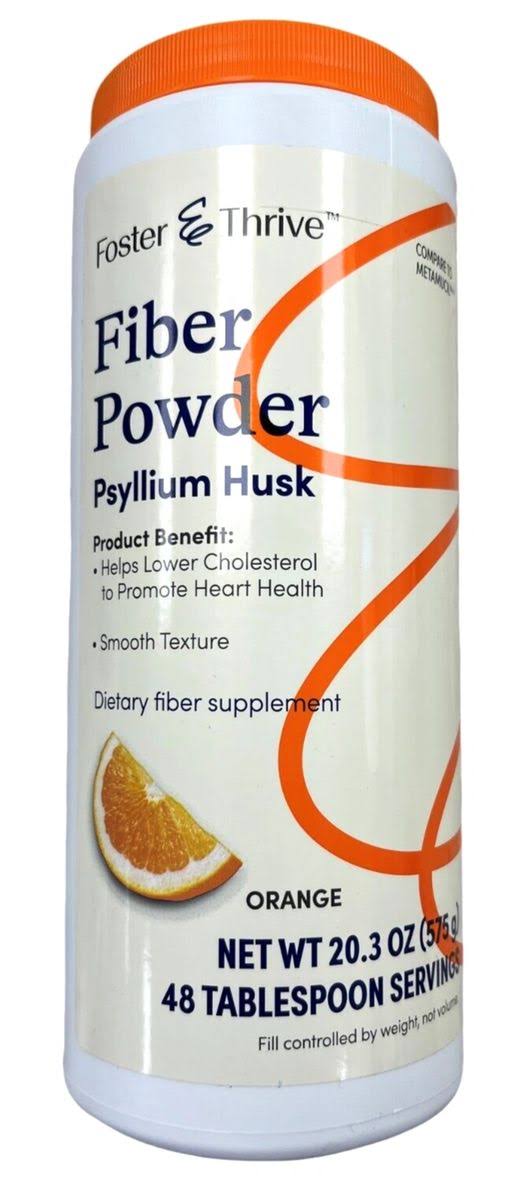 Foster & Thrive Fiber Supplement Orange Flavor Powder 20.3 oz. Psyllium Husk