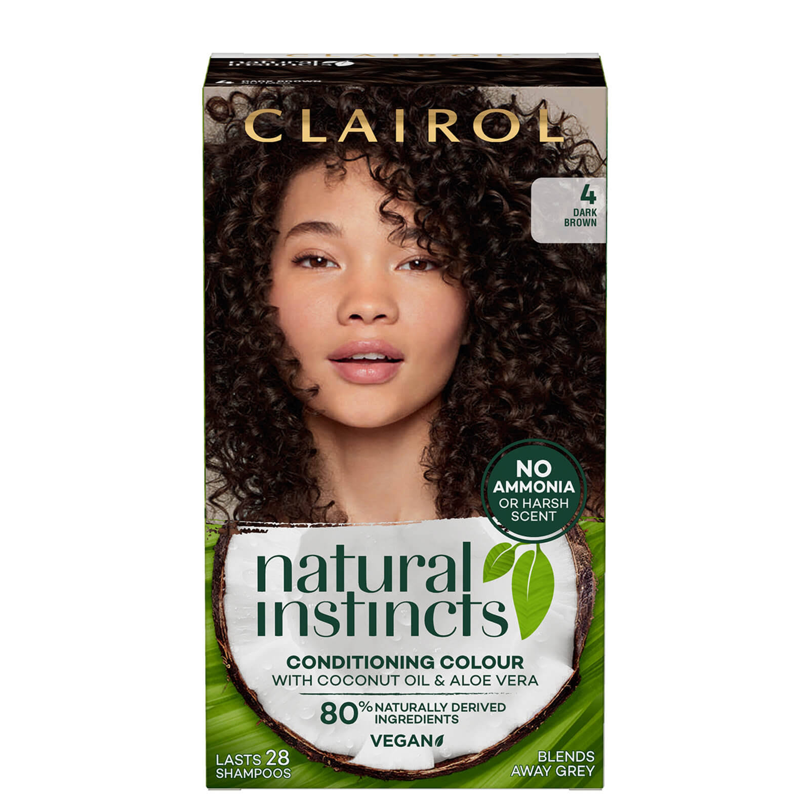 Clairol Natural Instincts Semi-Permanent No Ammonia Vegan Hair Dye 177ml (Various Shades) - 4 Dark Brown