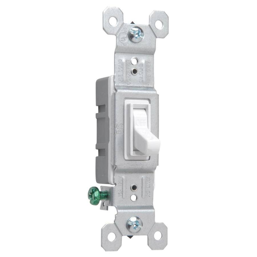 Pass & Seymour Single Pole Framed Toggle Indoor Light Switch - White, 10pk, 15 Amp