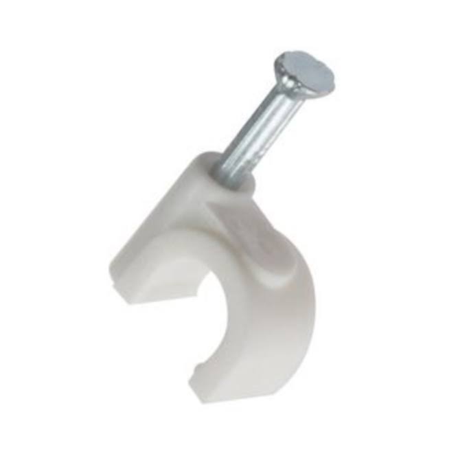 Fairway Cable Clips 6mm Round White