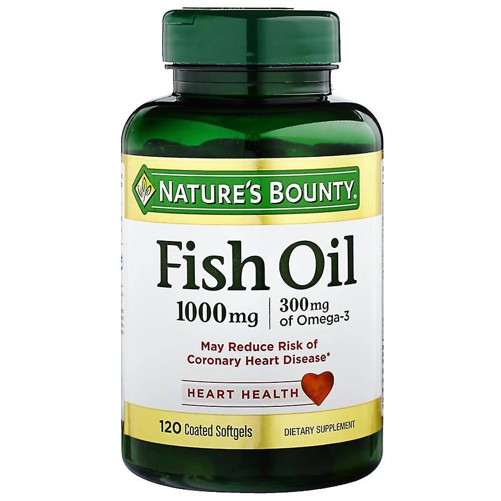 Nature's Bounty Omega-3 Fish Oil Supplement - 1000mg, 120 Coated Softgels