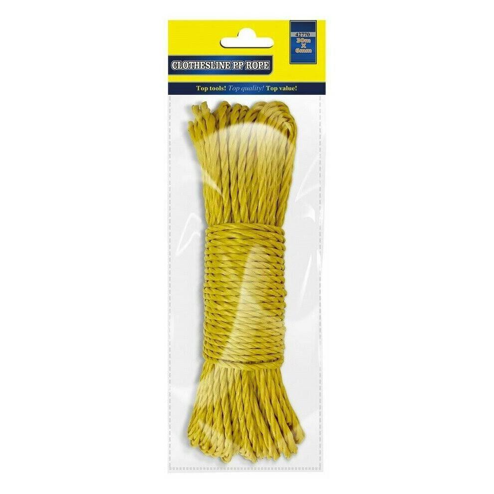 (Yellow) 30m Clothesline PP Washing Line