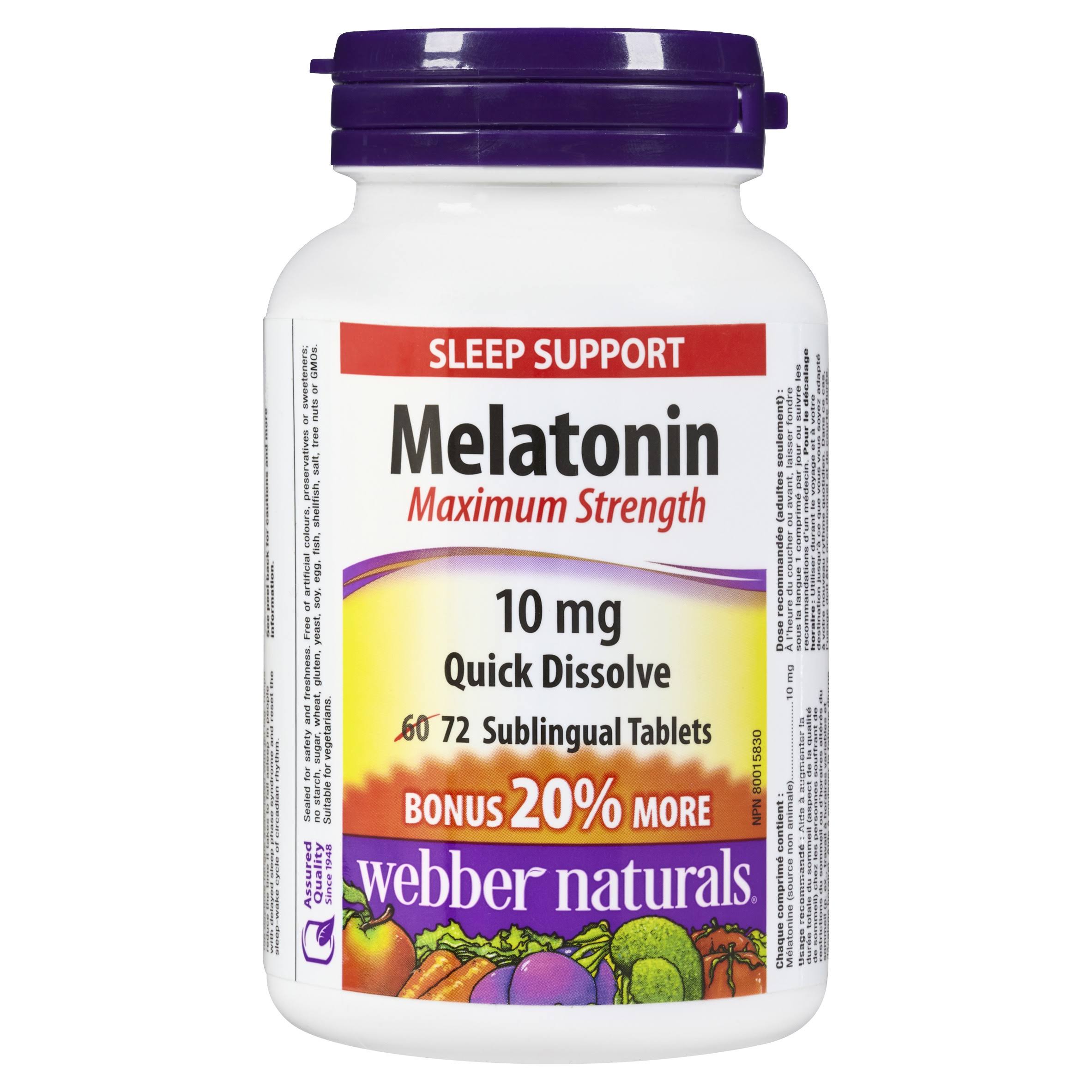 Webber Naturals Melatonin Easy Dissolve, 10 mg, 72