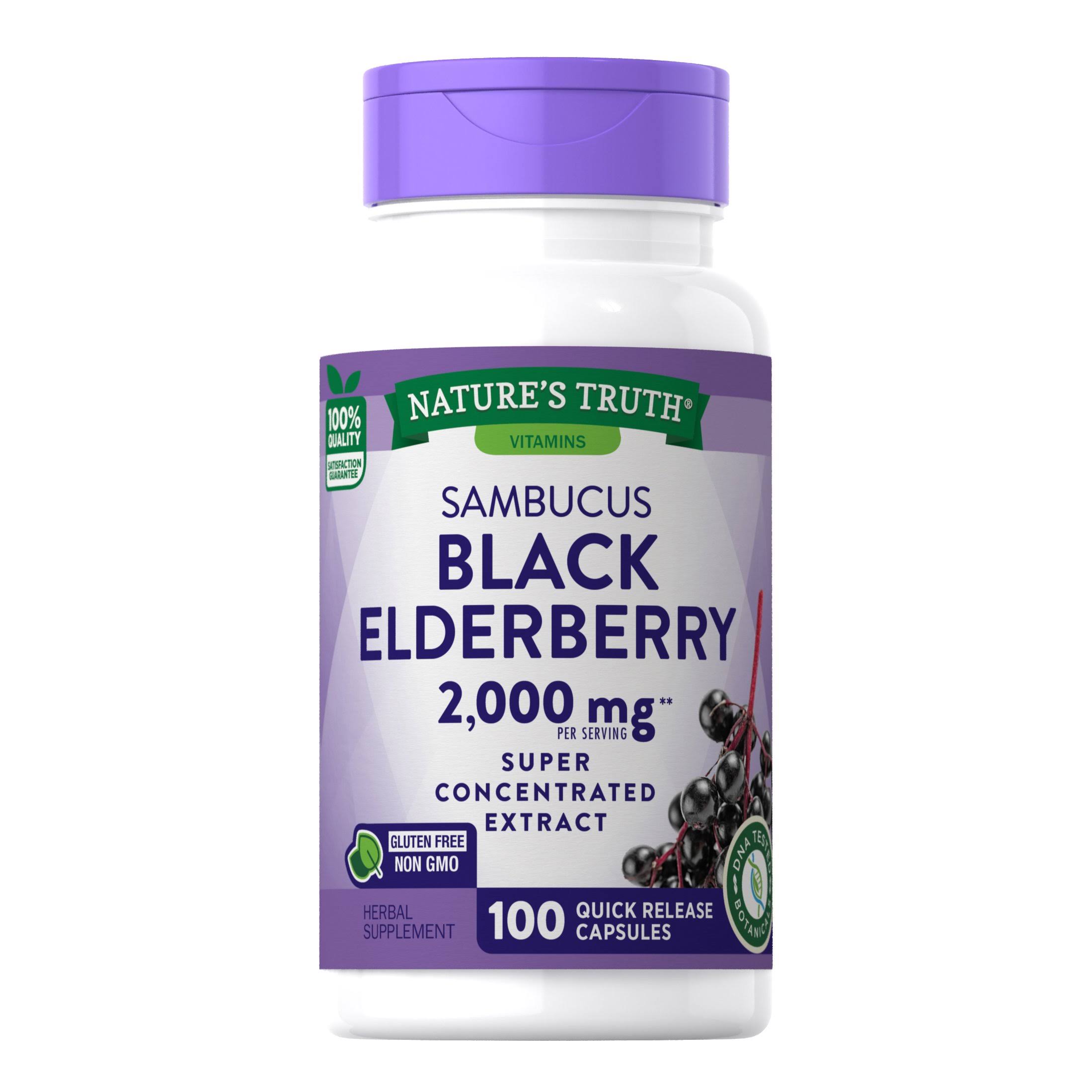 Nature's Truth Sambucus Black Elderberry 100 Capsules, 100 Count
