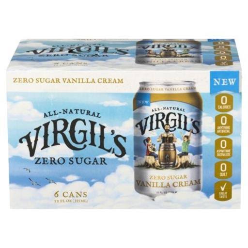 Virgil's Rootbeer - Soda Zero Sugar Vanilla Cream - Pack of 4 - 6/12 FZ