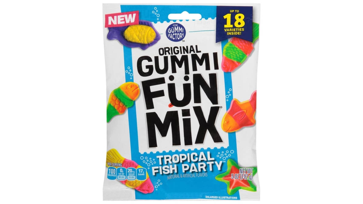 The Gummi Factory Gummi Fun Mix, Original, Tropical Fish Party - 5 oz