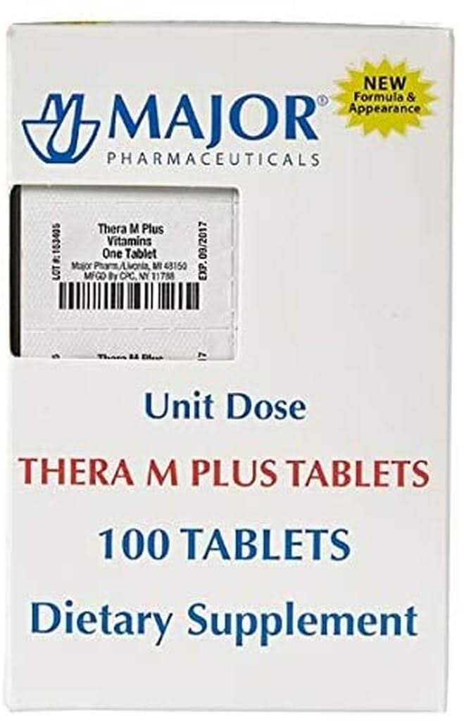 Major Unit Dose Thera-M Plus Tablets Dietary Supplement, 100 ct (Pack of 10)